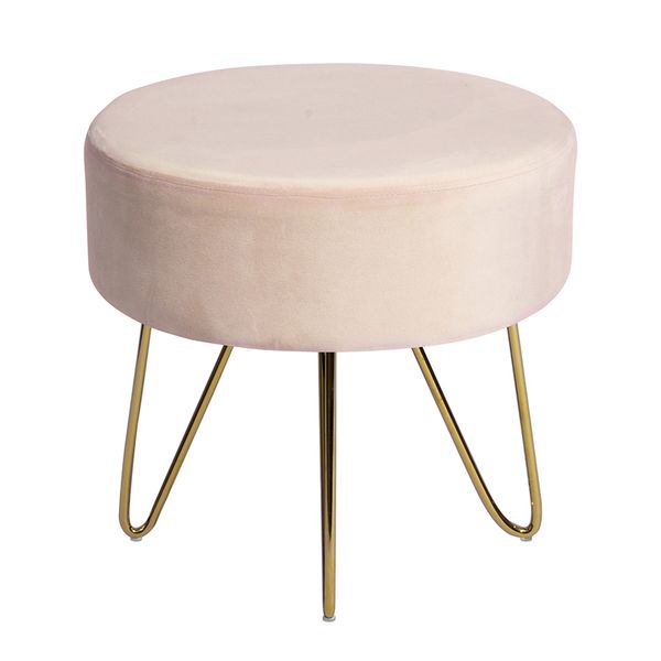 for living room bedroom 17.7" pink and gold decorative round shaped ottoman with metal legs
for living room bedroom 17.7" pink and gold decorative round shaped ottoman with metal legs
