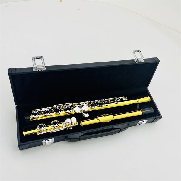 real pictres standards flute whole gold lacquer brass plated 16 closed holes c key with case accessories
real pictres standards flute whole gold lacquer brass plated 16 closed holes c key with case accessories