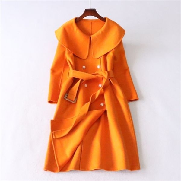 fall clothes for women korean cashmere vintage double breasted coat 201223, Black
fall clothes for women korean cashmere vintage double breasted coat 201223, Black