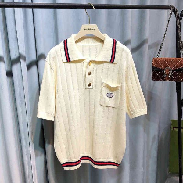women's t-shirt spring festival special color contrast polo lapel letter embroidery knitted short sleeved t-shirt covering skin, comfor, White
women's t-shirt spring festival special color contrast polo lapel letter embroidery knitted short sleeved t-shirt covering skin, comfor, White