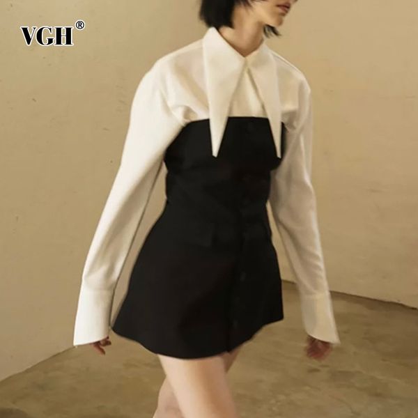 elegant two piece set for women lapel long sleeve shirt strapless high waist slim dress sets female fashion 210507, White
elegant two piece set for women lapel long sleeve shirt strapless high waist slim dress sets female fashion 210507, White