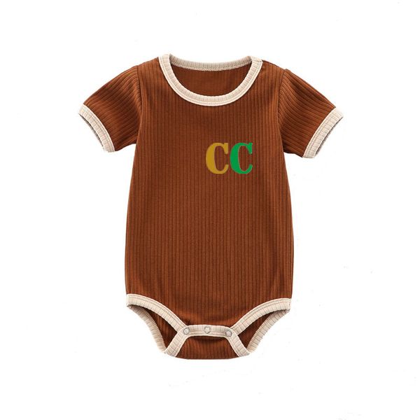 

Hot 3 Models Newborn Baby Rompers Girls and Boy Short Sleeve Cotton Clothes Brand Letter Print Infant Romper Children Ourfits, Lotus color