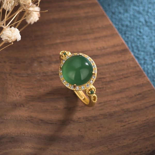 china style wide-faced chalcedony emerald rings for women jewelry sdjustable enamel and hetian jade inlaid gold gemstone ring, Golden;silver
china style wide-faced chalcedony emerald rings for women jewelry sdjustable enamel and hetian jade inlaid gold gemstone ring, Golden;silver