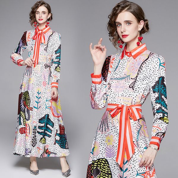 2022 printed button up shirt dress long sleeve woman designer vintage lapel high waist runway bow lace up party dresses spring autumn office, Black;gray
2022 printed button up shirt dress long sleeve woman designer vintage lapel high waist runway bow lace up party dresses spring autumn office, Black;gray