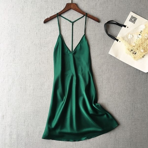women naked back satin nightgowns home dress nightwear satin sleepwear night shirt female silk dress sleep lounge y200425, Black;red
women naked back satin nightgowns home dress nightwear satin sleepwear night shirt female silk dress sleep lounge y200425, Black;red