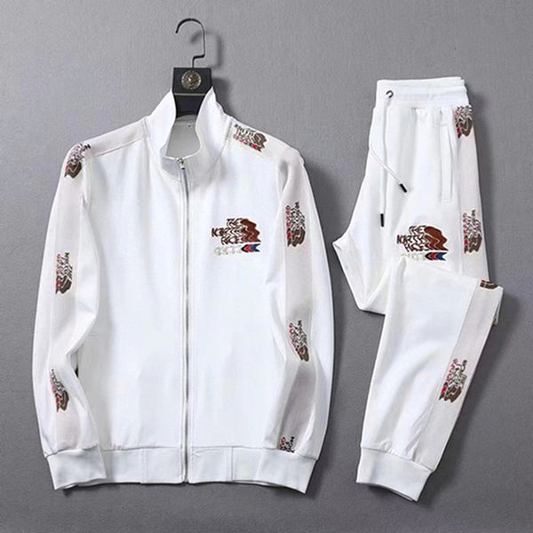 men women tracksuits two pieces set jacket pants with letters and strips printed gg224, Gray
men women tracksuits two pieces set jacket pants with letters and strips printed gg224, Gray