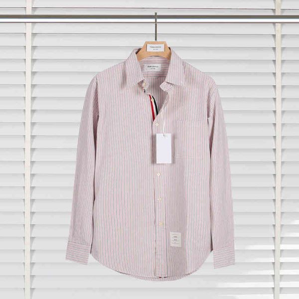 tb oxford shirt stripe long sleeve classic fashion slim placket red white blue ribbon, White;black
tb oxford shirt stripe long sleeve classic fashion slim placket red white blue ribbon, White;black