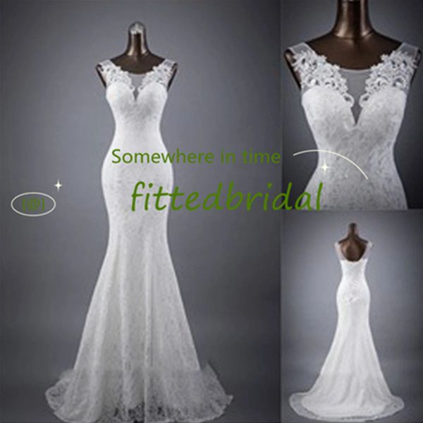 beautiful mermaid sleeveless lace wedding dresses scoop neckline elegnat bridal gowns custom made sweep train, White
beautiful mermaid sleeveless lace wedding dresses scoop neckline elegnat bridal gowns custom made sweep train, White