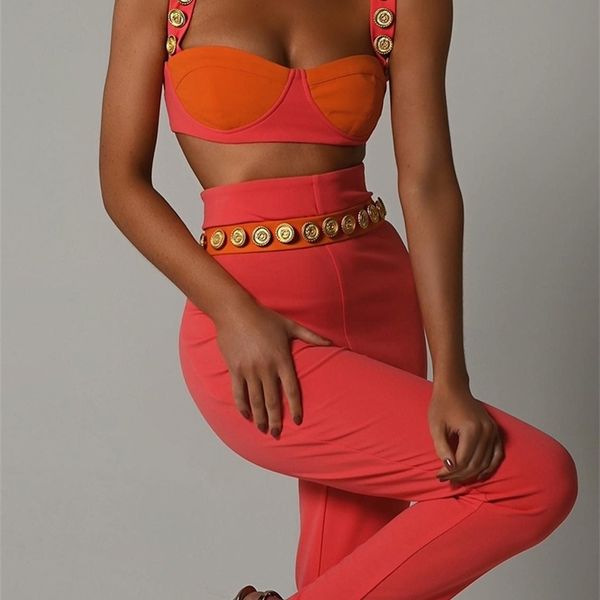 sanches two piece set women matching sets spaghetti strap buttons crop women and high waist trousers pants party clubwear 220627, White
sanches two piece set women matching sets spaghetti strap buttons crop women and high waist trousers pants party clubwear 220627, White