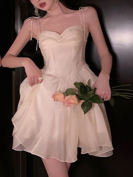 vintage white dress women france elegant party mini dress female high waist korean fashion chiffon strap dress summer 220520, Black;gray
vintage white dress women france elegant party mini dress female high waist korean fashion chiffon strap dress summer 220520, Black;gray