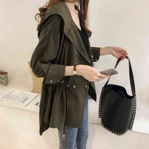 women's trench coats early autumn women style 2022 korean version loose bf hooded coat female long section of leisure long-sleeve c t22, Tan;black
women's trench coats early autumn women style 2022 korean version loose bf hooded coat female long section of leisure long-sleeve c t22, Tan;black