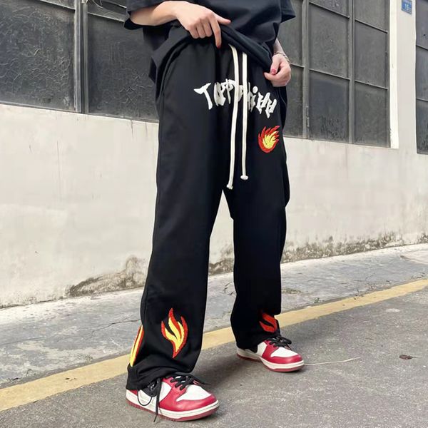 letter straight pants casual trousers for men and women feet drawstring joggers sweatpants, Black
letter straight pants casual trousers for men and women feet drawstring joggers sweatpants, Black