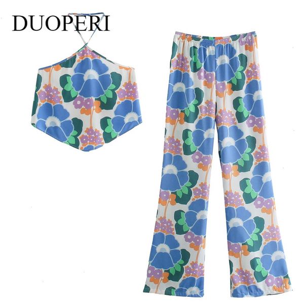 two piece set women fashion pants halter crop casual elastic waist trousers chic lady y2k female outfits sets, White 
two piece set women fashion pants halter crop casual elastic waist trousers chic lady y2k female outfits sets, White