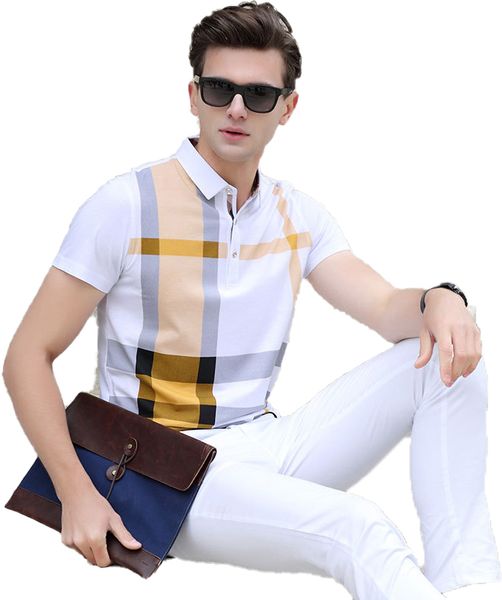 men's polos 2022 summer shirt brand clothing cotton short sleeve business casual plaid designer homme breathable plus size, White;black
men's polos 2022 summer shirt brand clothing cotton short sleeve business casual plaid designer homme breathable plus size, White;black
