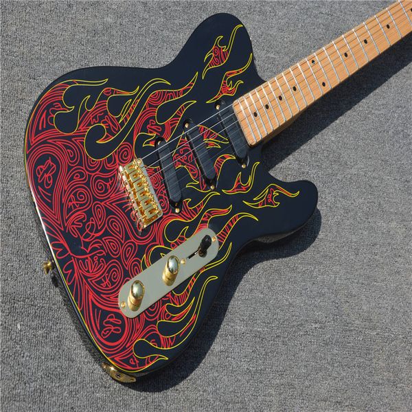 2021classic electric guitar, red flame screen, maple fingerboard, feel comfortable, beautiful tone, to send home
2021classic electric guitar, red flame screen, maple fingerboard, feel comfortable, beautiful tone, to send home