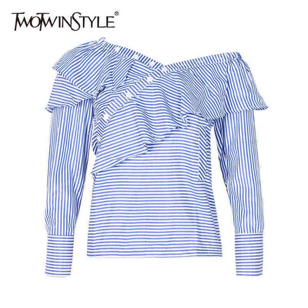 striped elegant shirt for women v neck long sleeve patchwork button casual shirts female fashion clothing 210423, White
striped elegant shirt for women v neck long sleeve patchwork button casual shirts female fashion clothing 210423, White