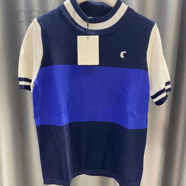 women's knits & tees designer straight 2022 spring and summer new knitted round neck color matching stripe short sleeved women zva1, White
women's knits & tees designer straight 2022 spring and summer new knitted round neck color matching stripe short sleeved women zva1, White