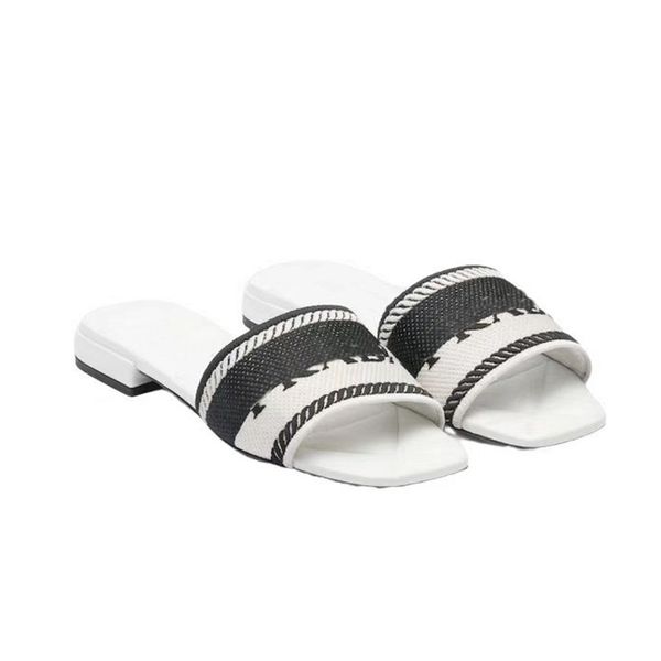 women embroidered sandals fabric slippers triangle logo flat bottom flip-flops open toe beach slide indoor shower room outdoor sandals size, Black
women embroidered sandals fabric slippers triangle logo flat bottom flip-flops open toe beach slide indoor shower room outdoor sandals size, Black