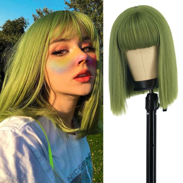 costume accessories synthetic green short bob wig with bangs cosplay for women heat resistant wigs daily use lolita hairstyles black pink wi, Silver
costume accessories synthetic green short bob wig with bangs cosplay for women heat resistant wigs daily use lolita hairstyles black pink wi, Silver