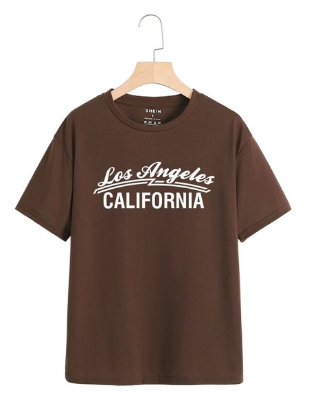 letter graphic drop shoulder tee q2h0#, White