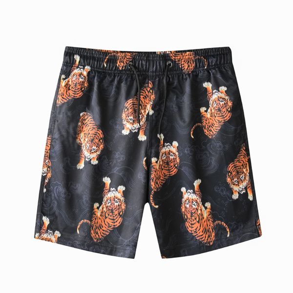 european and american men's wear summer 2022 new tiger print beach pants fashion casual shorts five minutes of pants, White;black
european and american men's wear summer 2022 new tiger print beach pants fashion casual shorts five minutes of pants, White;black