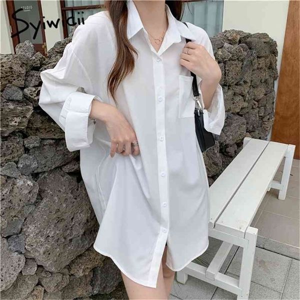 vintage button up blouses women single breasted turn-down collar long sleeve solid summer fashion shirts 210607, White
vintage button up blouses women single breasted turn-down collar long sleeve solid summer fashion shirts 210607, White