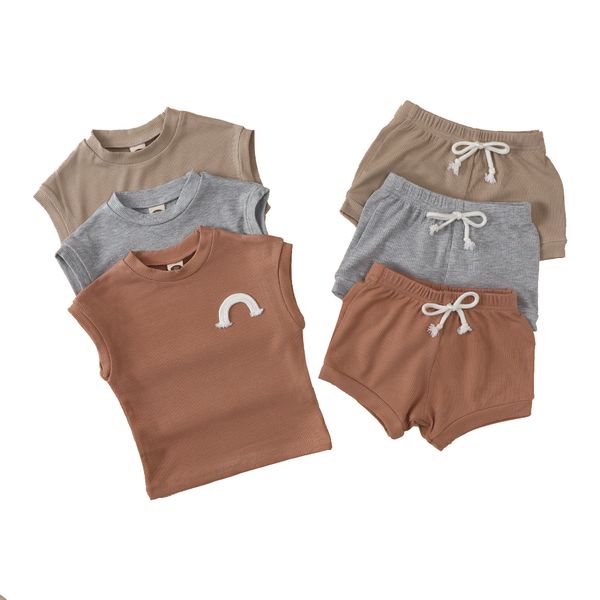 kids designer clothes girls summer rainbow clothing sets candy cotton pit stripe soft tank outfits fashion pants suits casual boutique b81, White
kids designer clothes girls summer rainbow clothing sets candy cotton pit stripe soft tank outfits fashion pants suits casual boutique b81, White
