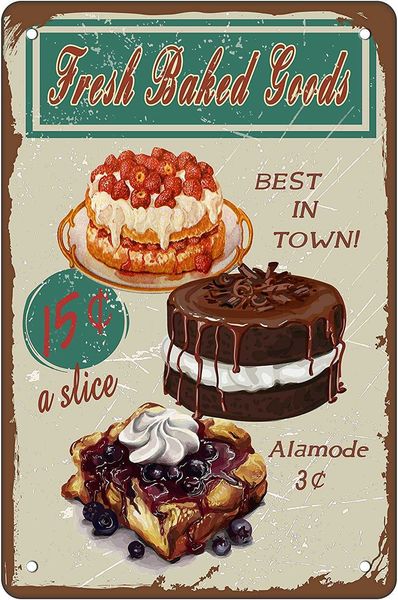 bakery restaurant kitchen tin sign decor,fresh baked goods in town, vintage retro metal tin sign wall plaque poster gift 8
bakery restaurant kitchen tin sign decor,fresh baked goods in town, vintage retro metal tin sign wall plaque poster gift 8