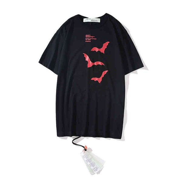 off new bat print ow large couple loose t-shirt short sleeve backingsn95, White;black
off new bat print ow large couple loose t-shirt short sleeve backingsn95, White;black