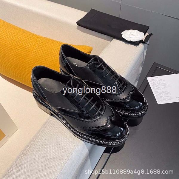 dress shoes women's shoes chain patent leather carved leffer increased thick soled color matching lace up single block, Black
dress shoes women's shoes chain patent leather carved leffer increased thick soled color matching lace up single block, Black