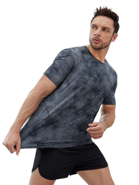 men tie dye print sports tee o132#, White;black