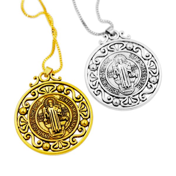 retro medalla de san of nursia patron medal pendant necklaces men's necklace n1787 24inches 2colors against evil celtic catholic religi, Silver
retro medalla de san of nursia patron medal pendant necklaces men's necklace n1787 24inches 2colors against evil celtic catholic religi, Silver