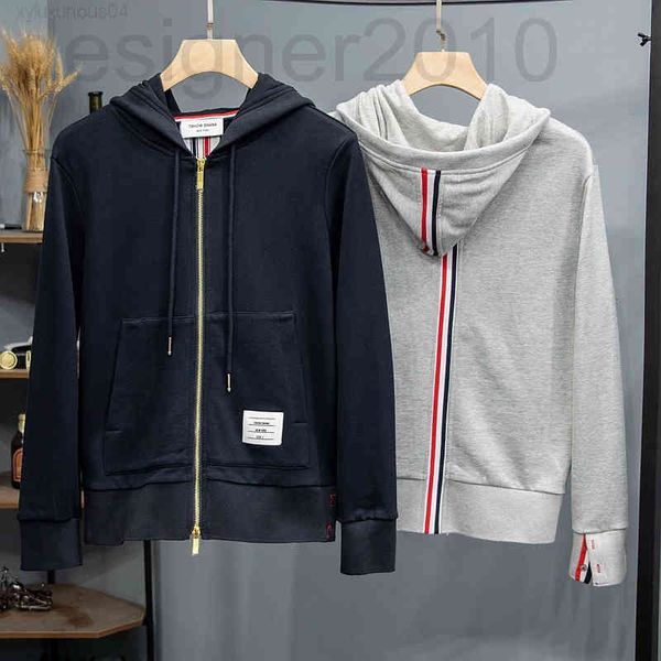 men's hoodies & sweatshirts designer correct version tb tom brown back ribbon cardigan hooded zipper sweater jacket for men and women f, Black
men's hoodies & sweatshirts designer correct version tb tom brown back ribbon cardigan hooded zipper sweater jacket for men and women f, Black