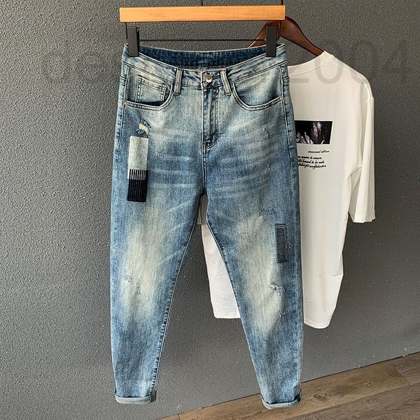 men's jeans designer 2021 jeans men's light blue korean wash tide brand pasted cloth slim fit small foot print embroidered long pa
men's jeans designer 2021 jeans men's light blue korean wash tide brand pasted cloth slim fit small foot print embroidered long pa