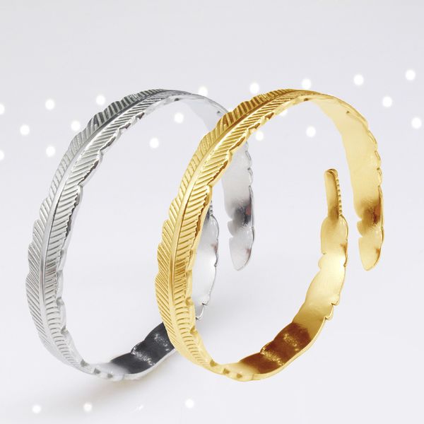 shaped adjustable feather minority stainless steel bracelet female bracelet couple accessories, Golden;silver
shaped adjustable feather minority stainless steel bracelet female bracelet couple accessories, Golden;silver