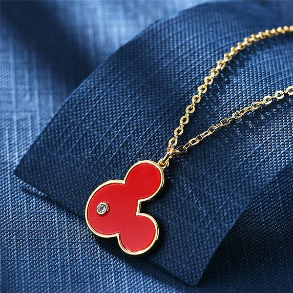 fashion creative red necklace female cute cartoon mouse you good luck benmingnian necklace, Silver
fashion creative red necklace female cute cartoon mouse you good luck benmingnian necklace, Silver