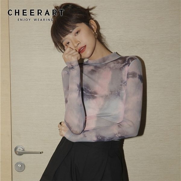cheerart tie dye transparent mesh autumn long sleeve t shirt women tshirt see through turtleneck tight tee shirt femme 210311, White
cheerart tie dye transparent mesh autumn long sleeve t shirt women tshirt see through turtleneck tight tee shirt femme 210311, White