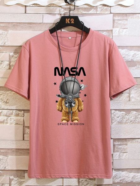 men letter & spaceman print tee q7yh#, White;black
men letter & spaceman print tee q7yh#, White;black