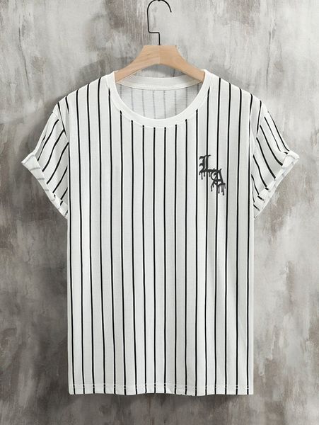 men vertical striped letter graphic tee j73q#, White;black
men vertical striped letter graphic tee j73q#, White;black