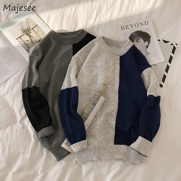 sweaters men patchwork o-neck all-match long sleeve soft knitted sandals men clothing retro loose in handsome sweaters leisure l220801, White;black
sweaters men patchwork o-neck all-match long sleeve soft knitted sandals men clothing retro loose in handsome sweaters leisure l220801, White;black