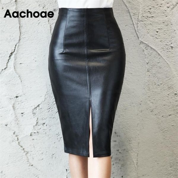 aachoae black pu leather skirt women midi high waist bodycon split skirt office pencil skirt knee length plus size 210306
aachoae black pu leather skirt women midi high waist bodycon split skirt office pencil skirt knee length plus size 210306