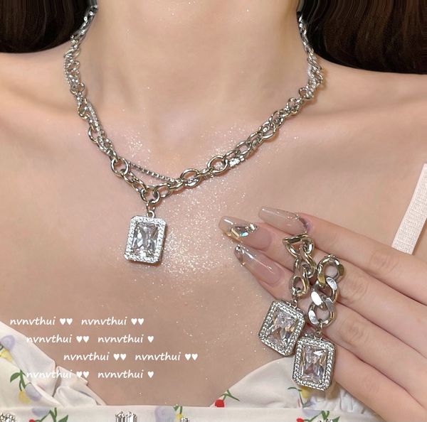 sparkling geometric stone thick chain necklace designer 18k gold plated hearts and arrows rock sugar zircon earrings, Silver
sparkling geometric stone thick chain necklace designer 18k gold plated hearts and arrows rock sugar zircon earrings, Silver