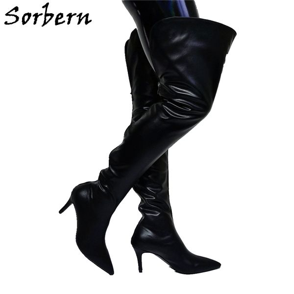 sorbern low heel thigh high boots black matt wide mid thigh fit open back kitten heels pointed toe
sorbern low heel thigh high boots black matt wide mid thigh fit open back kitten heels pointed toe