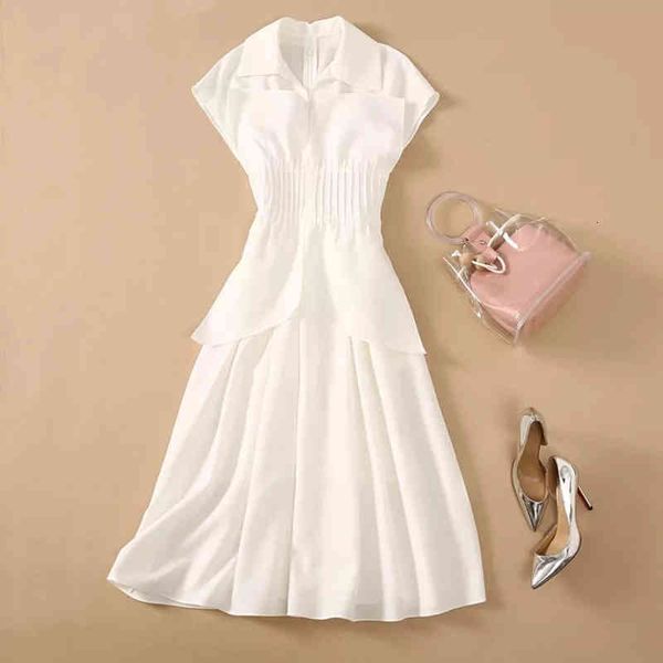casual dresses fashion show women's intellectual temperament summer lapel sleeveless waist stitching white dress, Black;gray
casual dresses fashion show women's intellectual temperament summer lapel sleeveless waist stitching white dress, Black;gray