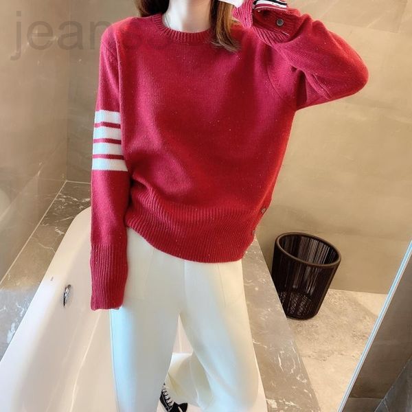 women's knits & tees designer 2021 autumn winter style dot yarn round neck pullover college four bar wool sweater coat women's obb, White
women's knits & tees designer 2021 autumn winter style dot yarn round neck pullover college four bar wool sweater coat women's obb, White
