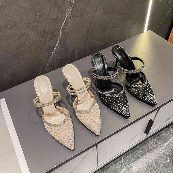 sandals spring fairy style pointed high-heeled sandals mesh versatile thin heel shoes, Black
sandals spring fairy style pointed high-heeled sandals mesh versatile thin heel shoes, Black