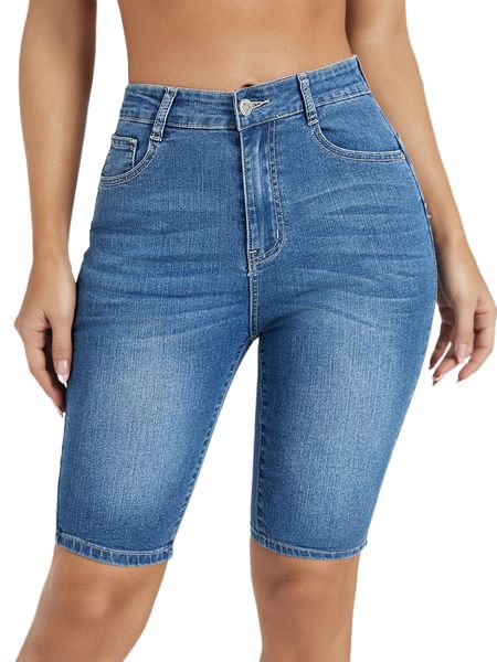 washed denim biker shorts m2yn#, White;black
washed denim biker shorts m2yn#, White;black