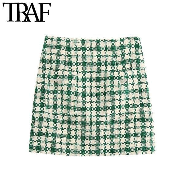 traf women fashion with pockets tweed mini skirt vintage high waist back zipper female skirts mujer 210306, Black
traf women fashion with pockets tweed mini skirt vintage high waist back zipper female skirts mujer 210306, Black