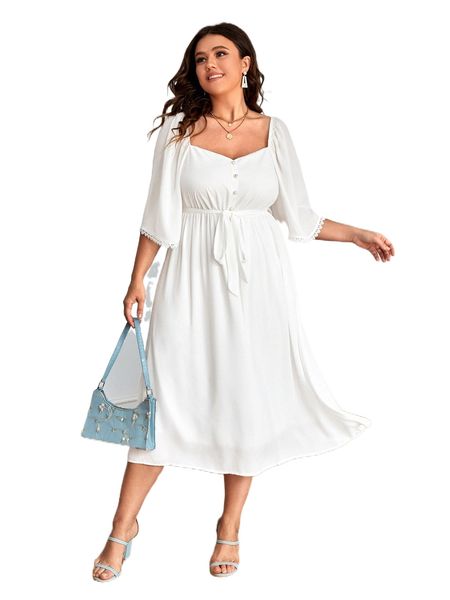 plus sweetheart neck belted a-line dress p3gm#, Black
plus sweetheart neck belted a-line dress p3gm#, Black