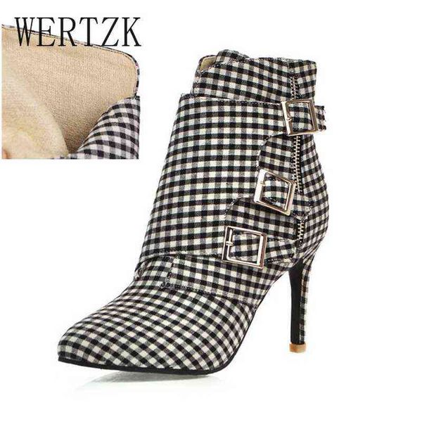 boots 2022 designer cloth plaid women ankle stiletto high heels zip buckle office lady party dress shoes autumn winter 34-43 220709, Black
boots 2022 designer cloth plaid women ankle stiletto high heels zip buckle office lady party dress shoes autumn winter 34-43 220709, Black